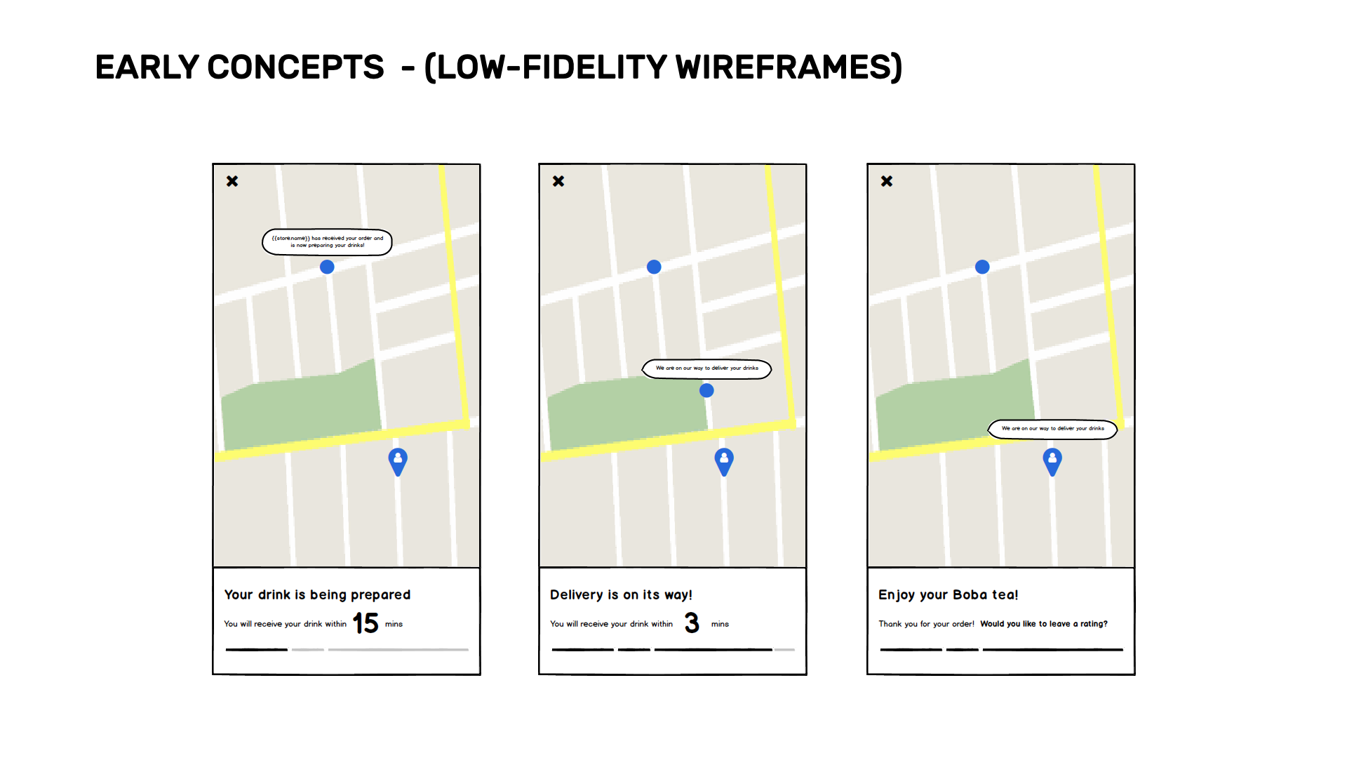 Bobanow lofi wireframes
